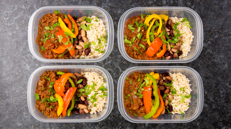 Calories in Chilli beef meal prep