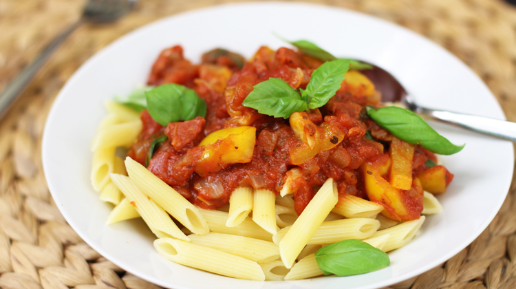 Calories in Tomato and chorizo pasta