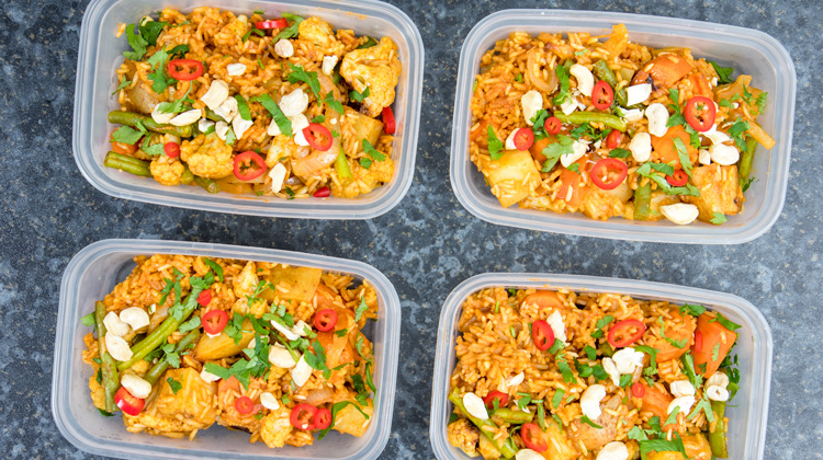 Calories in Vegetarian biryani meal prep