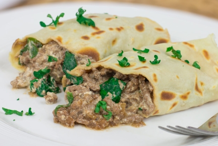 Beef, Spinach and Ricotta Pancake Recipe