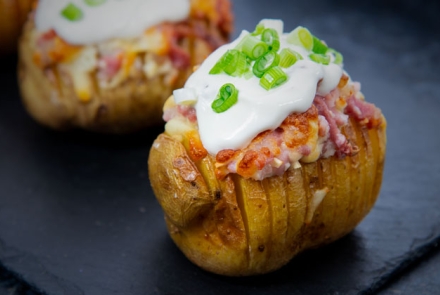 Hasselback Potatoes Recipe with Cheese and Bacon